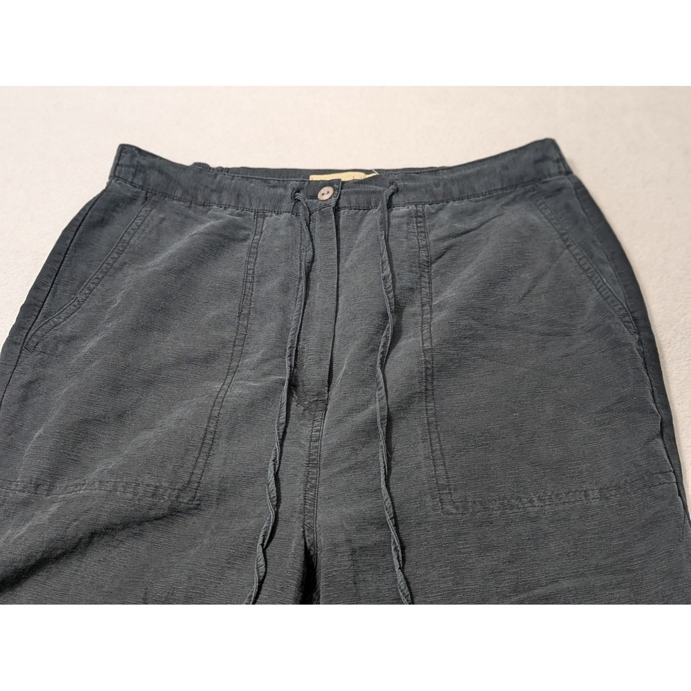 Linden Hill 100% Silk Pants Black Wide Leg Size Small Cropped Lagenlook Washable - Picture 4 of 11